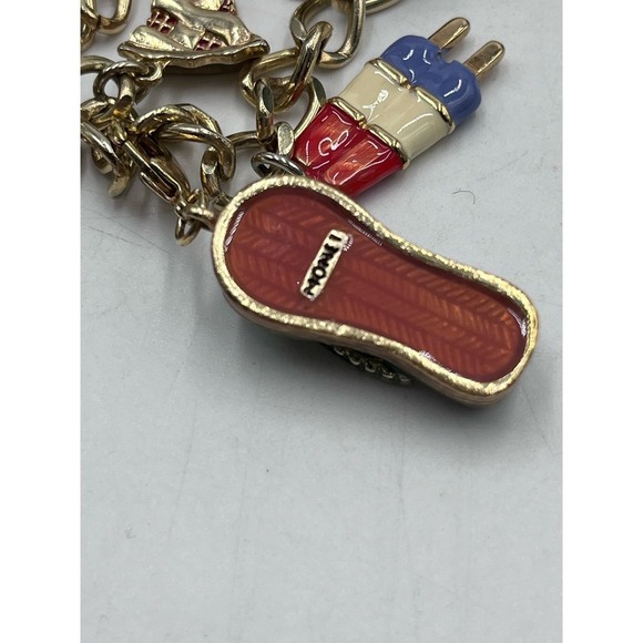 Monet Vintage Signed Gold‎ Tone Summertime Sweets Charms Bracelet - Picture 9 of 13